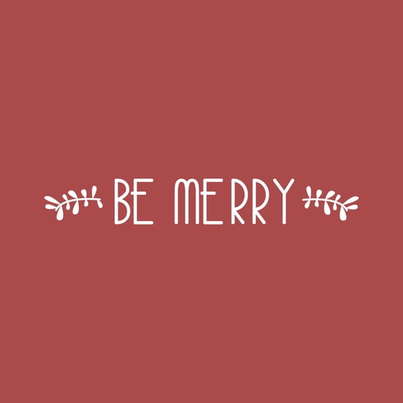 Vinyl Wall Art Decal - Be Merry - 4" x 30" - Christmas Seasonal Holiday Decor Sticker - Inspirational Indoor Outdoor Home Office Wall Door Window Bedroom Workplace Decals (4" x 30", Black)