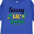 thumbnail image 4 of Inktastic Saint Patrick's Day Sassy Lil' Lassie with Shamrocks Girls Long Sleeve Toddler T-Shirt, 4 of 5