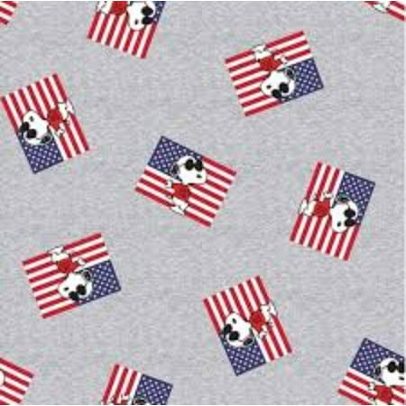 

Handmade Placemat or Table Runner Peanuts Patriotic Grey