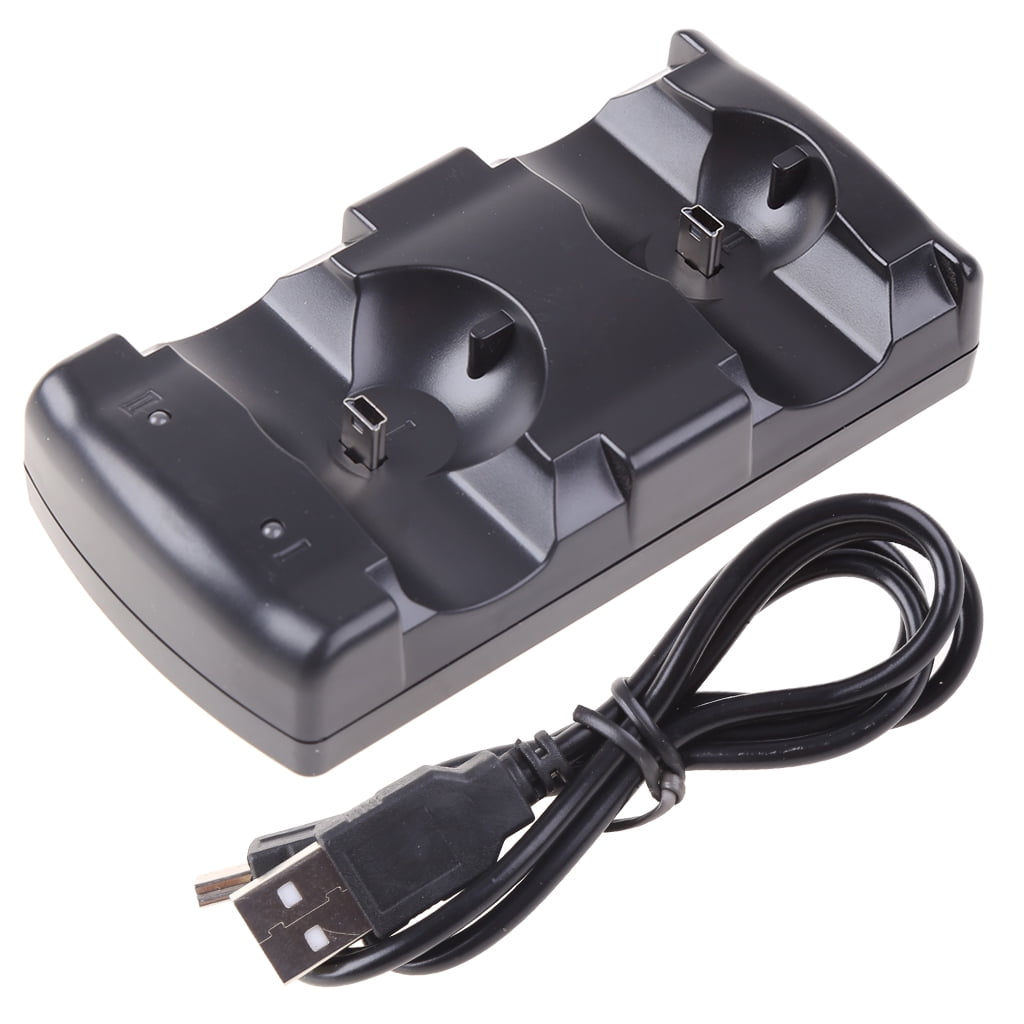ABS for PS3 Dual Controller Charger Fast Charging Dock Station with Light