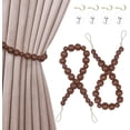 thumbnail image 1 of 2 Pack Magnetic Curtain Tiebacks Decorative Woven Rope with Exquisite Knot Indoor/Outdoor for Drapes, Windows & Patio, 1 of 7