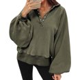 thumbnail image 1 of Chandails à Capuchon de Mode pour Femmes 2023 Mode Manches Longues Col Rabattu Couleur Unie Hauts Amples Blouses Chandails en Molleton 50 % de Rabais Liquidation Costumes Halloween/noël, 1 of 6