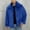 Blue, variant on Men's Faux Fur Long Coat Winter Jacket Warm V-Neck Polyester Overcoat Casual Fashion Outerwear for Daily Party Wear