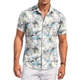 thumbnail image 2 of QHRMKOG Beach Shirts for Men Relaxed Fit Tropical Print Short Sleeve Hawaiian Shirts Breathable Holiday Button Down Beach Shirts Summer Casual Shirt White 4XL, 2 of 6