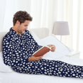 thumbnail image 5 of Bingfone Men's Pajama Set 2 Piece Loungewear PJs, Long Sleeve with Pajama Pants-Daisies Flowers, 5 of 7
