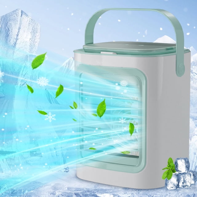 Xihbxyly Ventilador Enfriador de Niebla, Tanque de Agua Grande de 600 Ml, 3 Velocidades, Luces Led de Colores, Funcionamiento Silencioso, Alimentación Por Usb, Aire Acondicionado Portátil, para Uso E