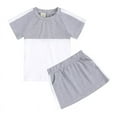 thumbnail image 5 of Kids Girl Two Piece Outfit Short Sleeved Skirt Suit Summer Sports Slim Suit 5-14Y, 5 of 7