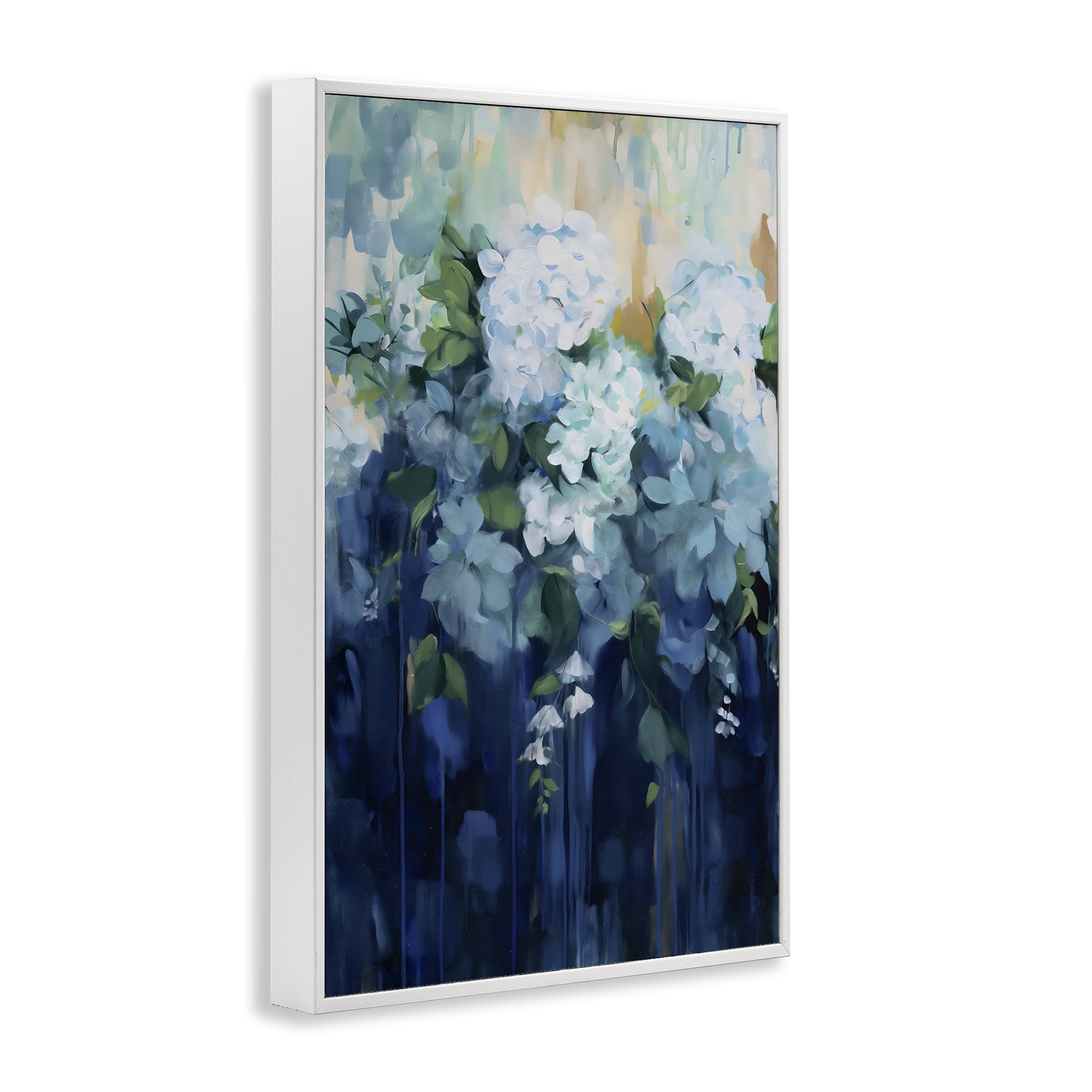 Stupell Industries Lush Blue Hydrangea Abstract White Framed Giclee Art, design by Gina Kelly