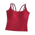 thumbnail image 4 of Noric Women Sleeveless Camisole Tops Built in Padded Bra Spaghetti Straps Criss Cross Back Hollow Out Casual Summer Tank Tops, 4 of 8