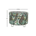 thumbnail image 3 of Paisley Pattern Fabric Upholstered Wooden Ottoman with Hidden Storage, Multicolor, 3 of 5
