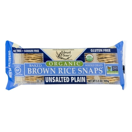 Edward And Sons Brown Rice Snaps Unsalted Plain, 3.5 Oz