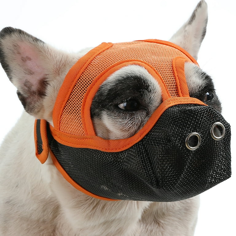 Dog Muzzle Breathable Mesh for Short Snout Dogs Biting Barking