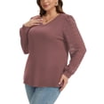 thumbnail image 2 of Daystry Womens Plus Size Blouses for Women Dressy Lace Long Sleeve Shirts Casual V Neck Tunic Tops, 2 of 8