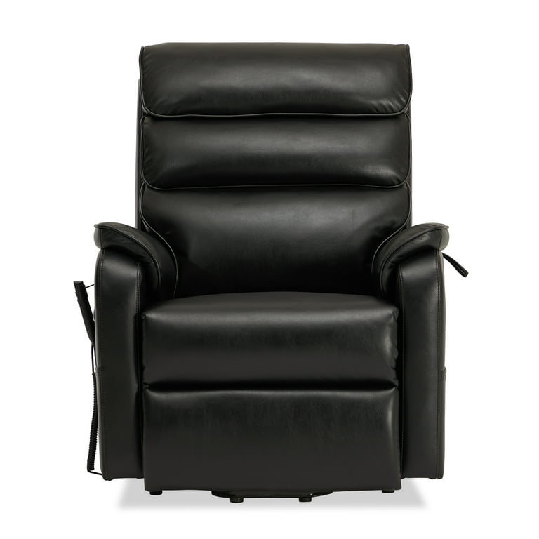 Dual Motor Lift Recliner with Massage Heating (Black Faux Leather9188)