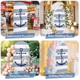 thumbnail image 6 of Blue White Striped Arch Backdrop Cover,Spandex Fitted Wedding Arch Cover,Navy Blue Beach Nautical Anchor Ocean Coastal Round Top Stand Covers for Birthday Ceremony Bridal Shower Party Decor 4x1.65 Ft, 6 of 9