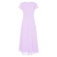 thumbnail image 4 of Alvivi Flower Girl Dress Kids Cap Sleeve A-Line Pleated Formal Wedding Party Junior Bridesmaid Dress Lavender 16, 4 of 7