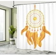 thumbnail image 4 of Ambesonne Aztec Shower Curtain, American Indigenous, 69"Wx84"L, Marigold White, 4 of 4