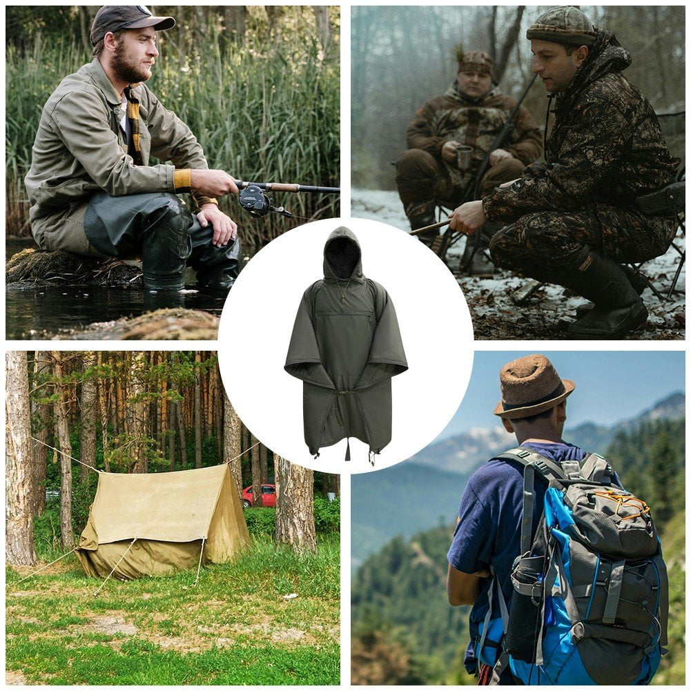 Outdoor Warm Cloak Style Sleeping Bag Portable One-Piece Mountaineering Camping Travel Emergency Sleeping Bag