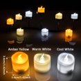 thumbnail image 4 of Image 12pcs LED Tealight Candles Battery Operated Flameless Smokeless w/ Decorative Fake Rose Petals Cool white, 4 of 6