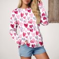 thumbnail image 5 of vigerkar Valentine Sweatshirts for Women Crewneck Long Sleeve Loose Fit Tops (Hot Pink, XXL), 5 of 9