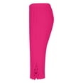 thumbnail image 5 of Minjewel Women's Casual Stretch Cropped Capri Leggings with Lace Stitching and Cutout Design,Comfortable Fit for Daily Wear,Hot Pink,M, 5 of 8