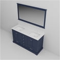 thumbnail image 5 of JERFIT 60 inch Navy Blue Double Sink Bathroom Vanity Set with Quartz Countertop, Soft Close Drawers & Large Mirror, 5 of 9
