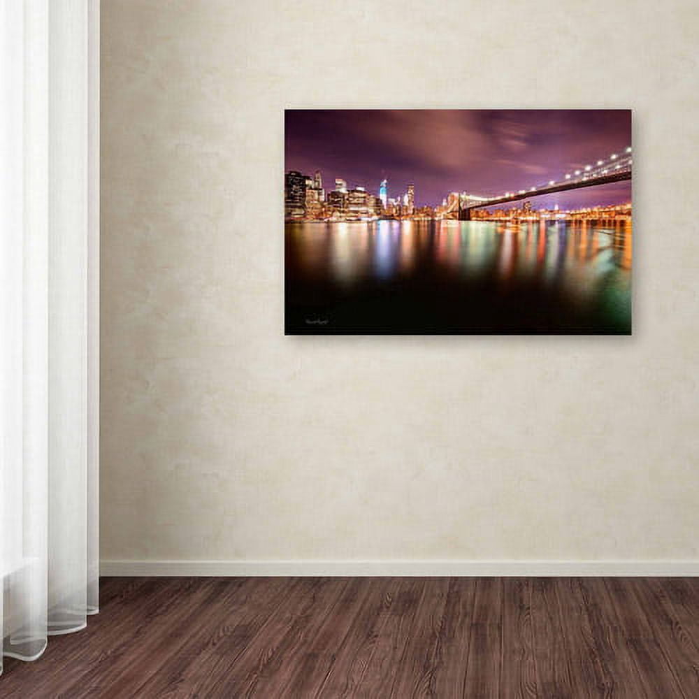 Trademark Fine Art "Brooklyn Bridge Park and Financial District - IV" Canvas Art by David Ayash