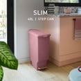 thumbnail image 2 of simplehuman Kitchen Trash Can, 10.6 Gallon Plastic Step Garbage Bin with Secure Slide Lock Lid, Blush, 2 of 6