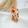 thumbnail image 2 of Broche de Rhinestone Rojo Tono Dorado Aleación de Zinc Insignia del broche de Goldfish, 2 of 8