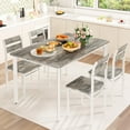 thumbnail image 3 of Lamerge 47'' 4 Person Dining Table Set, Rustic Solid Wood Kitchen Dining Table and Chairs 4 Piece Set for Small Spaces, Apartment Kitchens and Dining Rooms, Breakfast Corner. (Rustic grey), 3 of 7