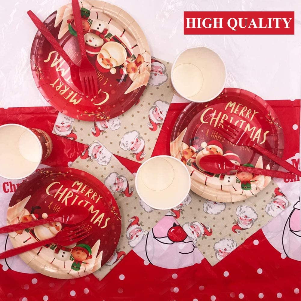 Disposable christmas dinner plates hot sale