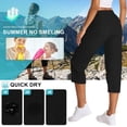 thumbnail image 6 of FEN AI Womens Cargo Capri with 8 Pockets Lightweight Quick Dry Hiking Summer Pants for Travel Casual Trousers Black, 6 of 7
