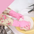 thumbnail image 6 of Winter Cleaning Gloves with Flower Design,Winter Fleece Cleaning Gloves, Long Rubber Velvet Gloves for Dishwashing and Laundry, Anti-Skid Household Gloves for Kitchen and Car Cleaning, 6 of 6