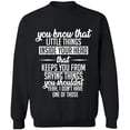 thumbnail image 2 of OXI Crewneck Sweatshirt - Little Things Inside Your Head, Basic Casual Sweatshirts for Men's and Women Fleece Sweatshirt Long Sleeve - Black 2X-Large, 2 of 2