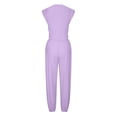 thumbnail image 5 of Scyoekwg Womens Casual 2 Piece Outfits Sleeveless Round Neck Tops Wide Leg Pants Casual Trendy Solid Color Loose Sweatsuits Sets Tracksuit (Purple,XXL), 5 of 6