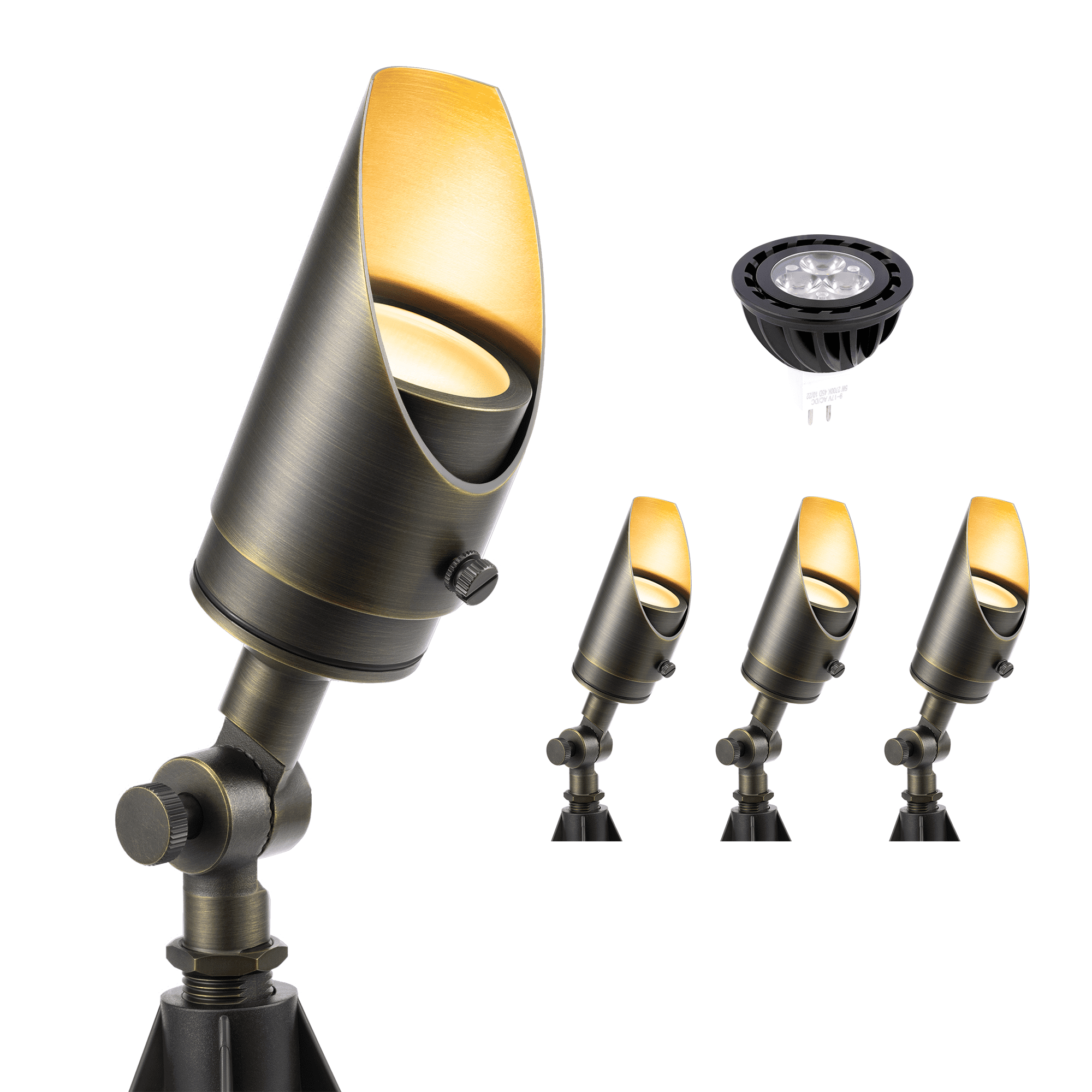 Gardenreet Brass Low Voltage Landscape Spotlights,12V LED Outdoor