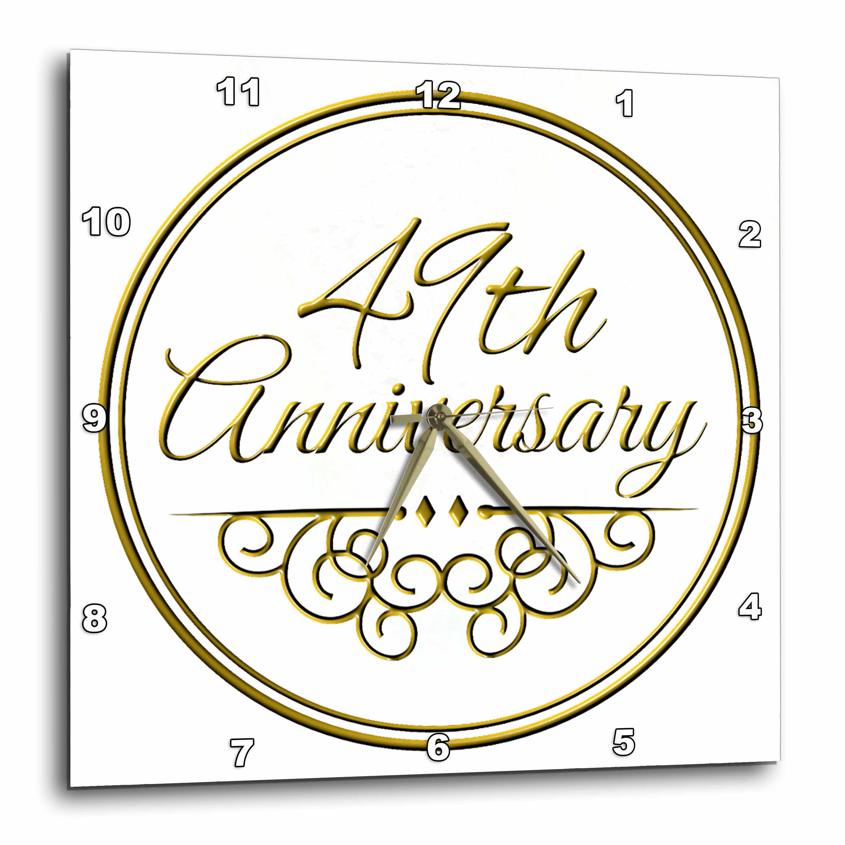 3dRose DPP/_154439/_2 8Th Wedding Bronze Celebrating 8 Years Together Eighth Anniversaries Eight Yrs Wall Clock 13 by 13-Inch