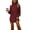 Wine, variant on SeekIslan Women's Sweaters with High Neck Long Sleeve Fringe Tunic Knit Pullover