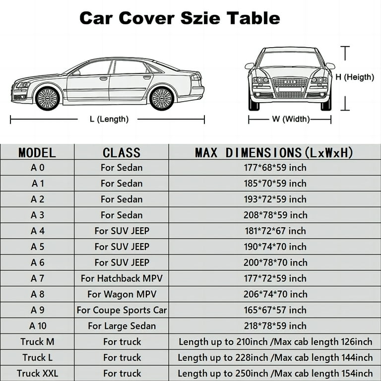 Kayme Car Cover Waterproof All Weather for Automobiles, Size A1 for Sedan  178-185 inch, Silver 