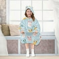 thumbnail image 7 of FORMRS Wearable Blanket Hoodie with Sleeves for Kids Cozy Flannel Sweatshirt, Cute Rabbits, 7 of 7
