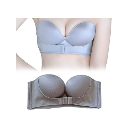 

Womens Strapless Front Buckle Lift Bra Invisible Non-Slip Push Up Padded Breast Lift Self Adhesive Underwear Lingerie