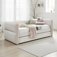 thumbnail image 7 of Wemy Daybed w Pull Out Trundle- Modern Ivory Chenille Upholstery, 7 of 7