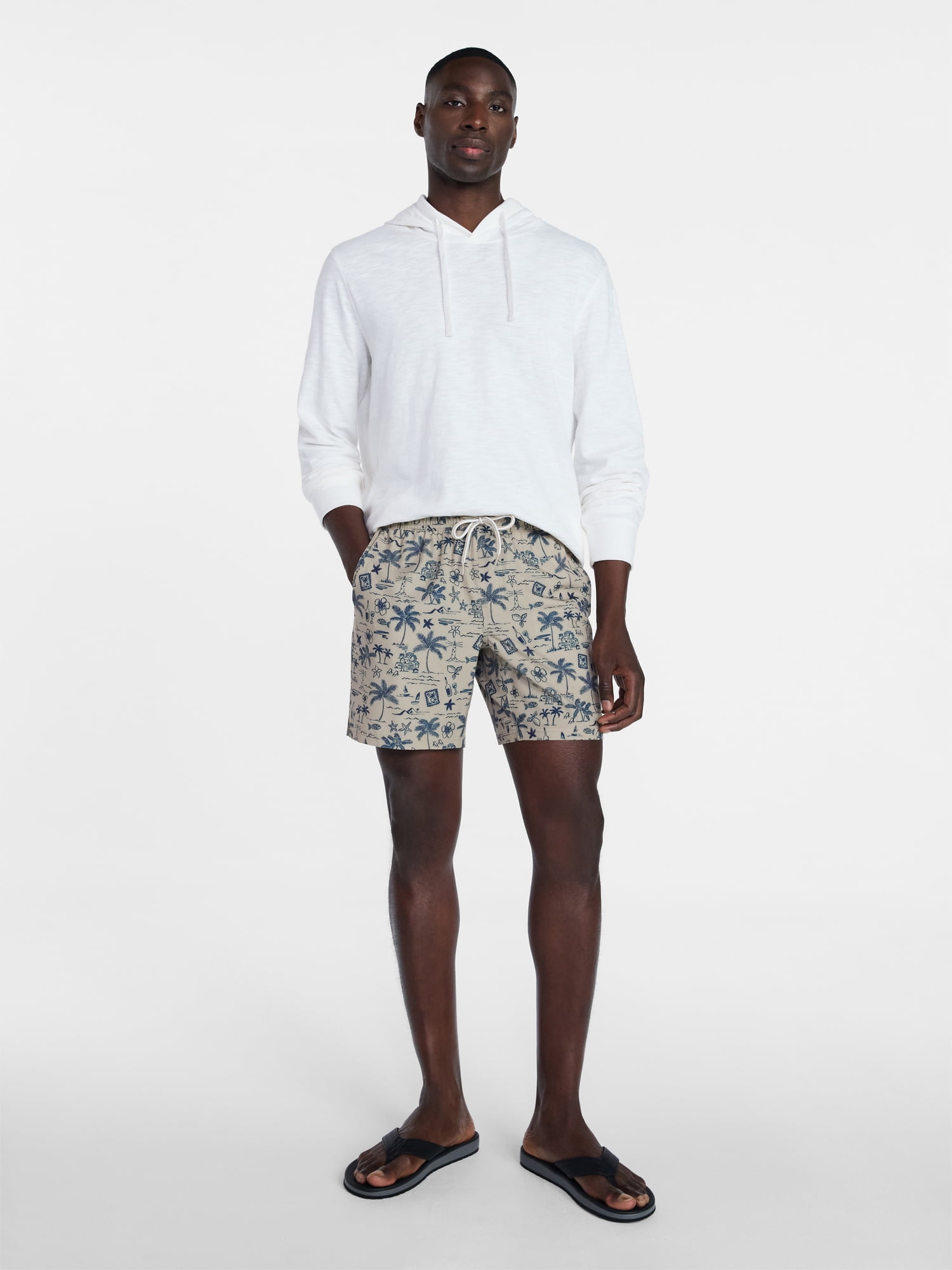 George Men's and Big Men's Performance Lined Swim Trunks, 5" Inseam, Sizes S-3XL