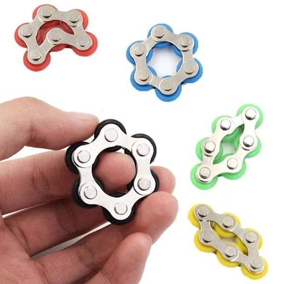 5pcs Stress Reducing Bicycle Chain Steel Fidget Toys for Anxiety - Perfect