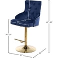 thumbnail image 4 of Meridian Furniture Tabouret Réglable en Velours Bleu Marine Claude, 4 of 5