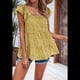 thumbnail image 5 of Blusas Tipo Túnica de Verano para Mujer, Blusas Informales Elegantes, Holgadas, de Corta. Amarillo L, 5 of 10