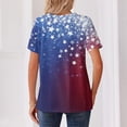 thumbnail image 4 of 250 Anniversary Usa Shirt Women Stars Striped American Flag Print Button Down V Neck Independence Day Patriotic Tee Tops, 4 of 4