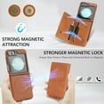 thumbnail image 6 of Allytechgroup 2 in 1 Wallet Case for Samsung Galaxy Z Flip 5, PU Leather [Compatible with Magsafe] Detachable Cards Holder Shockproof Anti-Scratch Slim Fit Shell Cover for Galaxy Z Flip 5, Brown, 6 of 11