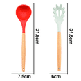 thumbnail image 2 of Juego de utensilios de cocina de silicona de 2 piezas, utensilios de cocina de madera fáciles de limpiar, utensilios de cocina antiadherentes, 2 of 5