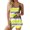 Yellow, variant on cfhntfmh Womens 2 Piece Pajama Sets Loose Sleeveless Scoop Neck Color Block Basic Cami Shirts Soft Shorts Loungewear Sleepwear